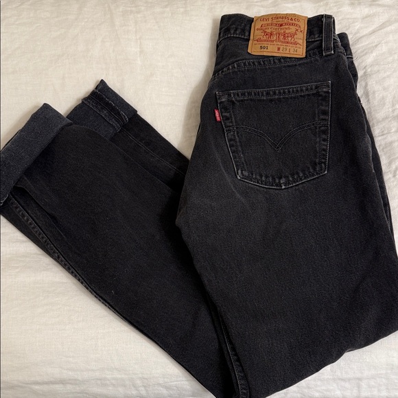 Levi's Jeans Vintage Levis Womens Dark Gray Straight Jeans